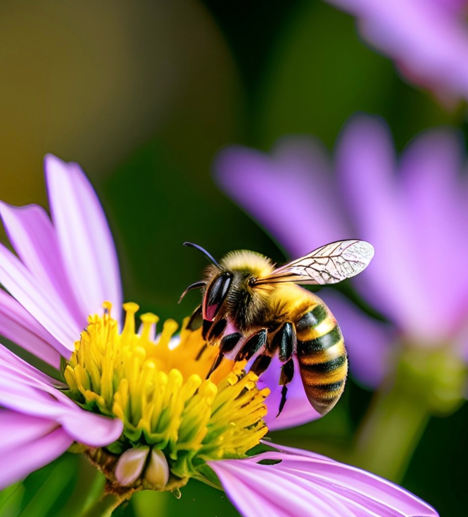 AI image of a bee on a flower