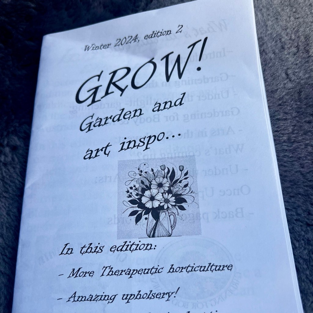 Front cover on a new zine, ‘Grow!’
